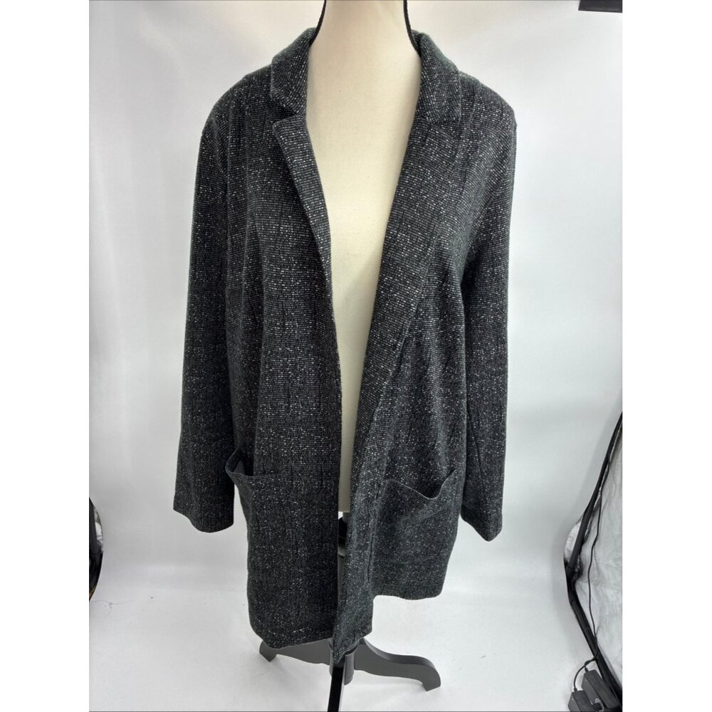 Divided H&M Women's Black Lined Blazer Jacket Large Acrylic Cotton